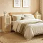 Conjunto de 2 Mesitas de Noche con Puerta de Ratán, Mesillas de Noche Estilo Boho Estante Ajustable Natural