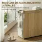 Cesto de Ropa Sucia de Bambú con Tapa 120L con 2 Bolsas con Cordón Extraíbles y Lavables Bolsillos Laterales Natural
