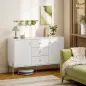 Aparador Moderno de 2 Puertas Aparador de Salón con 3 Cajones Estantes Ajustables Blanco 120x39,1x76 cm