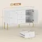 Aparador Moderno de 2 Puertas Aparador de Salón con 3 Cajones Estantes Ajustables Blanco 120x39,1x76 cm