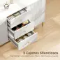 Aparador Moderno de 2 Puertas Aparador de Salón con 3 Cajones Estantes Ajustables Blanco 120x39,1x76 cm