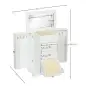 Caja Joyero de 4 Niveles con 2 Cajones Espejo Puertas Laterales con Ganchos para Pendientes Anillos Collares Blanco Caja Joyero de 4 Niveles con 2 Cajones Espejo Puertas Laterales con Ganchos para Pendientes Anillos Collares Blanco