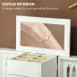 Caja Joyero de 4 Niveles con 2 Cajones Espejo Puertas Laterales con Ganchos para Pendientes Anillos Collares Blanco Caja Joyero de 4 Niveles con 2 Cajones Espejo Puertas Laterales con Ganchos para Pendientes Anillos Collares Blanco
