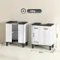 Mueble Bajo Lavabo con 2 Puertas y Estante Ajustable para Lavabo con o sin Pedestal 60x34x70 cm Blanco Brillo