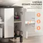 Mueble Bajo Lavabo con 2 Puertas y Estante Ajustable para Lavabo con o sin Pedestal 60x34x70 cm Blanco Brillo