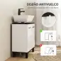 Mueble Bajo Lavabo con 2 Puertas y Estante Ajustable para Lavabo con o sin Pedestal 60x34x70 cm Blanco Brillo
