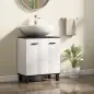 Mueble Bajo Lavabo con 2 Puertas y Estante Ajustable para Lavabo con o sin Pedestal 60x34x70 cm Blanco Brillo