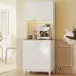 Alacena de Cocina con Luces LED Estación de Carga 4 Puertas Cajón Encimera Abierta 71x40x180 cm Blanco