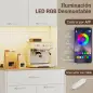 Alacena de Cocina con Luces LED Estación de Carga 4 Puertas Cajón Encimera Abierta 71x40x180 cm Blanco
