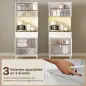 Alacena de Cocina con Luces LED Estación de Carga 4 Puertas Cajón Encimera Abierta 71x40x180 cm Blanco