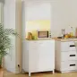 Alacena de Cocina con Luces LED Estación de Carga 4 Puertas Cajón Encimera Abierta 71x40x180 cm Blanco