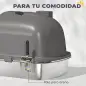 Arenero para Gatos de Acero Inoxidable con Tapa Bolsa Desodorizante Pala Fácil de Limpiar 52,4x41,3x39,9 cm Gris Oscuro