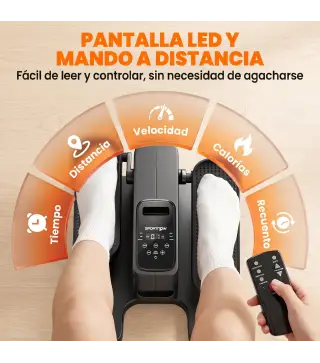 Mini Elíptica Eléctrica Bajo Escritorio con 12 Niveles Programas Automáticos Control Remoto y Pantalla LED Negro