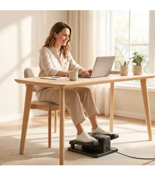 Mini Elíptica Eléctrica Bajo Escritorio con 12 Niveles Programas Automáticos Control Remoto y Pantalla LED Negro