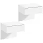 Juego de 2 Mesitas de Noche Flotantes con Cajón Montado en la Pared para Dormitorio 40x35x36,2 cm Blanco Brillo