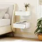 Juego de 2 Mesitas de Noche Flotantes con Cajón Montado en la Pared para Dormitorio 40x35x36,2 cm Blanco Brillo