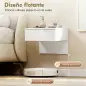 Juego de 2 Mesitas de Noche Flotantes con Cajón Montado en la Pared para Dormitorio 40x35x36,2 cm Blanco Brillo
