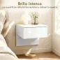 Juego de 2 Mesitas de Noche Flotantes con Cajón Montado en la Pared para Dormitorio 40x35x36,2 cm Blanco Brillo