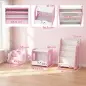 Estantería Infantil de Juguetes 3 en 1 con Librería Revistero y Mesita de Noche para Niños 3-8 Años 85,5x32x72 cm Rosa