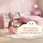Estantería Infantil de Juguetes 3 en 1 con Librería Revistero y Mesita de Noche para Niños 3-8 Años 85,5x32x72 cm Rosa