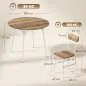 Juego de Mesa y 4 Sillas de Comedor Estilo Industrial Marco Metálico para Espacios Pequeños Salón Natural y Blanco