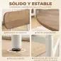 Juego de Mesa y 4 Sillas de Comedor Estilo Industrial Marco Metálico para Espacios Pequeños Salón Natural y Blanco