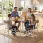 Juego de Mesa y 4 Sillas de Comedor Estilo Industrial Marco Metálico para Espacios Pequeños Salón Natural y Blanco