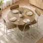 Juego de Mesa y 4 Sillas de Comedor Estilo Industrial Marco Metálico para Espacios Pequeños Salón Natural y Blanco