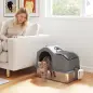 Arenero para Gatos Cubierto con Bandeja de Acero Inoxidable Tapa Extraíble Bordes Altos Fácil de Limpiar Gris Oscuro Arenero para Gatos Cubierto con Bandeja de Acero Inoxidable Tapa Extraíble Bordes Altos Fácil de Limpiar Gris Oscuro