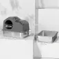 Arenero para Gatos Cubierto con Bandeja de Acero Inoxidable Tapa Extraíble Bordes Altos Fácil de Limpiar Gris Oscuro Arenero para Gatos Cubierto con Bandeja de Acero Inoxidable Tapa Extraíble Bordes Altos Fácil de Limpiar Gris Oscuro