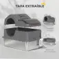 Arenero para Gatos Cubierto con Bandeja de Acero Inoxidable Tapa Extraíble Bordes Altos Fácil de Limpiar Gris Oscuro Arenero para Gatos Cubierto con Bandeja de Acero Inoxidable Tapa Extraíble Bordes Altos Fácil de Limpiar Gris Oscuro
