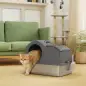 Arenero para Gatos Cubierto con Bandeja de Acero Inoxidable Tapa Extraíble Bordes Altos Fácil de Limpiar Gris Oscuro Arenero para Gatos Cubierto con Bandeja de Acero Inoxidable Tapa Extraíble Bordes Altos Fácil de Limpiar Gris Oscuro