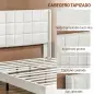 Cama 135x190 cm con Almacenaje Inferior Tapizada y Cabecero Acolchado con Orejas Beige