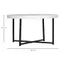 Mesa de Centro Mesa de Salón Redonda con Encimera Símil Mármol y Marco de Metal Estilo Moderno 80x80x45 cm Blanco