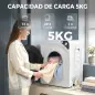 Secadora de Ropa Compacta 5 kg 1000W con 5 Modos de Secado Tambor de Acero Inoxidable Blanco