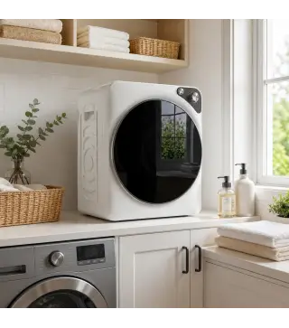 Secadora de Ropa Compacta 5 kg 1000W con 5 Modos de Secado Tambor de Acero Inoxidable Blanco