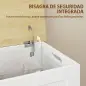 Baúl de Almacenaje 90 L con Tapa Baúl de Almacenaje Versátil con Bisagra de Seguridad 80,5x40x46,4 cm Natural y Blanco
