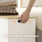 Baúl de Almacenaje 90 L con Tapa Baúl de Almacenaje Versátil con Bisagra de Seguridad 80,5x40x46,4 cm Natural y Blanco