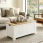 Baúl de Almacenaje 90 L con Tapa Baúl de Almacenaje Versátil con Bisagra de Seguridad 80,5x40x46,4 cm Natural y Blanco