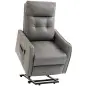 Sillón Relax Reclinable Eléctrico Levanta Personas de Cuero PU Control Remoto Asiento con Resorte Reposapiés Gris Sillón Relax Reclinable Eléctrico Levanta Personas de Cuero PU Control Remoto Asiento con Resorte Reposapiés Gris