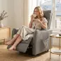Sillón Relax Reclinable Eléctrico Levanta Personas de Cuero PU Control Remoto Asiento con Resorte Reposapiés Gris Sillón Relax Reclinable Eléctrico Levanta Personas de Cuero PU Control Remoto Asiento con Resorte Reposapiés Gris