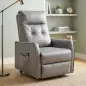 Sillón Relax Reclinable Eléctrico Levanta Personas de Cuero PU Control Remoto Asiento con Resorte Reposapiés Gris Sillón Relax Reclinable Eléctrico Levanta Personas de Cuero PU Control Remoto Asiento con Resorte Reposapiés Gris