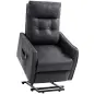 Sillón Relax Reclinable Eléctrico Levanta Personas de Cuero PU Control Remoto Asiento con Resorte Reposapiés Gris Sillón Relax Reclinable Eléctrico Levanta Personas de Cuero PU Control Remoto Asiento con Resorte Reposapiés Gris