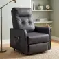 Sillón Relax Reclinable Eléctrico Levanta Personas de Cuero PU Control Remoto Asiento con Resorte Reposapiés Gris Sillón Relax Reclinable Eléctrico Levanta Personas de Cuero PU Control Remoto Asiento con Resorte Reposapiés Gris