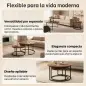 Set de 2 Mesas de Centro Redondas Mesas Nido Industriales con Estructura Metálica para Salón o Dormitorio Marrón Set de 2 Mesas de Centro Redondas Mesas Nido Industriales con Estructura Metálica para Salón o Dormitorio Marrón