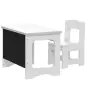 Mesa Infantil con Silla Tablero Reversible Mesa y Silla Infantil con Pizarra para Dibujo para Niños 3-6 Años Blanco
