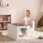 Mesa Infantil con Silla Tablero Reversible Mesa y Silla Infantil con Pizarra para Dibujo para Niños 3-6 Años Blanco