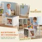 Mesa Infantil con Silla Tablero Reversible Mesa y Silla Infantil con Pizarra para Dibujo para Niños 3-6 Años Blanco