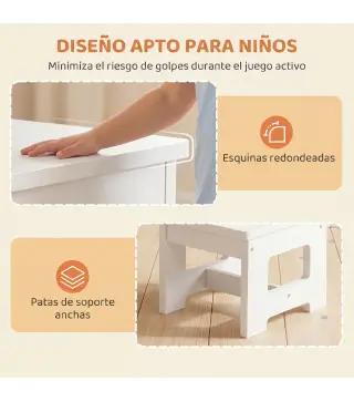 Mesa Infantil con Silla Tablero Reversible Mesa y Silla Infantil con Pizarra para Dibujo para Niños 3-6 Años Blanco