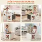 Mesa Infantil con Silla Tablero Reversible Mesa y Silla Infantil con Pizarra para Dibujo para Niños 3-6 Años Blanco
